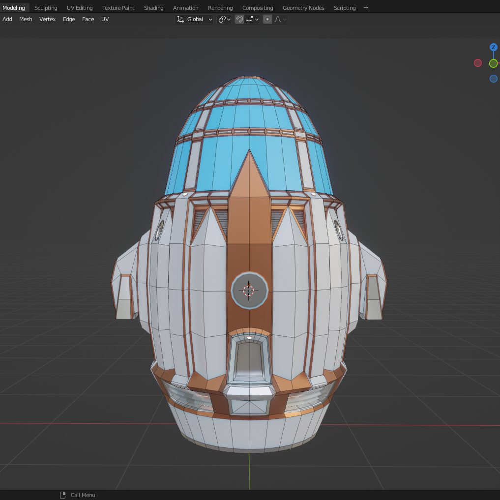 Player controlled space ship.